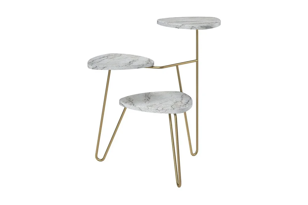 AtHena Sidebord 55 cm Marmorlook/Hvit/Messing v:6949218 AtHena Sidebord 55 cm Marmorlook/Hvit/Messing v:6949218