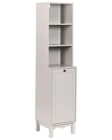 Baderomsskap PENON 38 cm med vasketøykurv Lys beige v:3060392