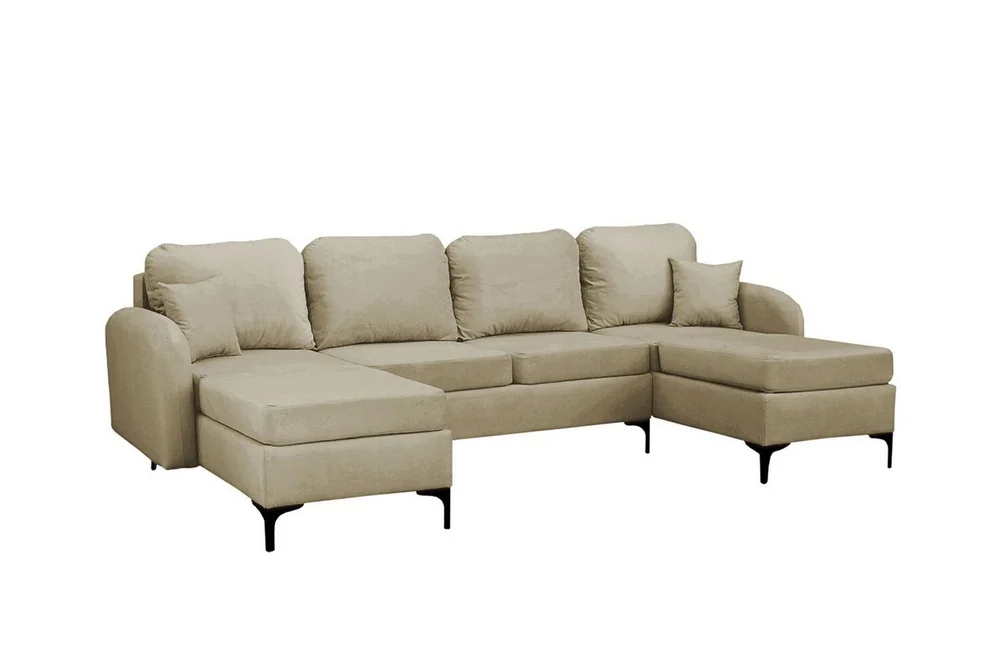Knocklong 4-sits Hörnbäddsoffa beige v:6527143