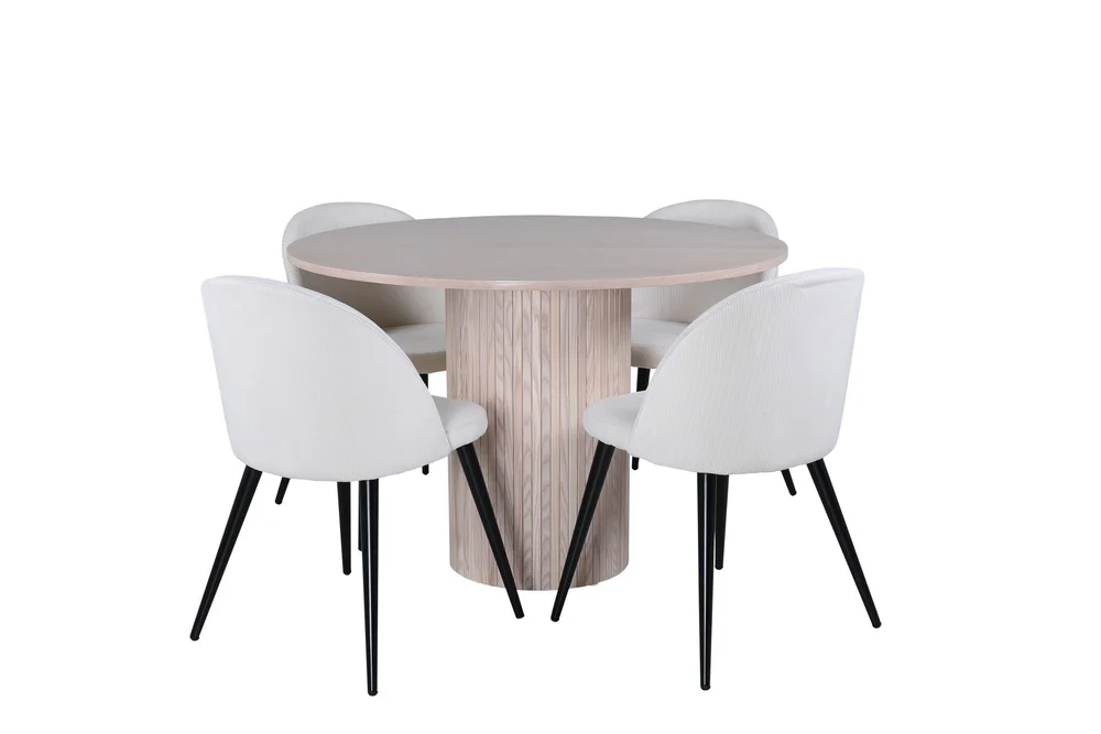 Bianca Spisegruppe 110 cm Rund med 4 Velvet Stoler v:1562780 Bianca Spisegruppe 110 cm Rund med 4 Velvet Stoler v:1562780