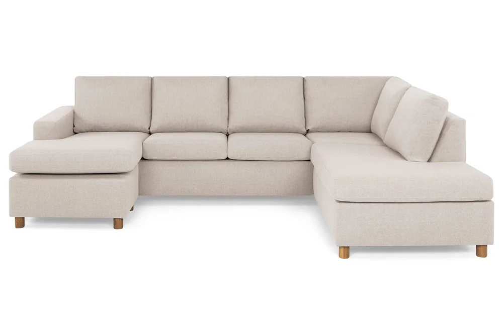 Crazy 4-seters Høyrevendt U-formet Large Sofa med Divan og Sjeselong i Stoff v:8558178