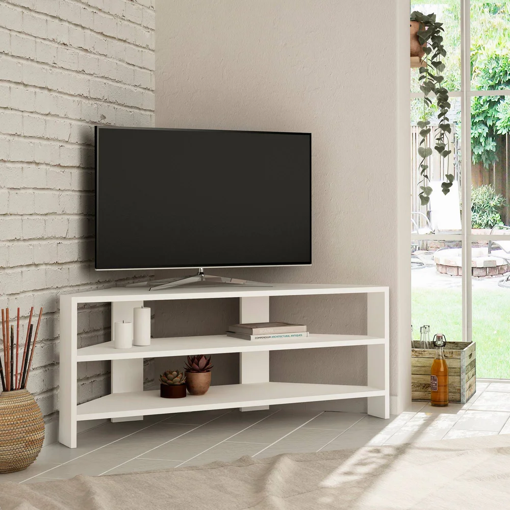 Mediebenk Thales Corner – Hvit m v:4805133 Mediebenk Thales Corner – Hvit m v:4805133