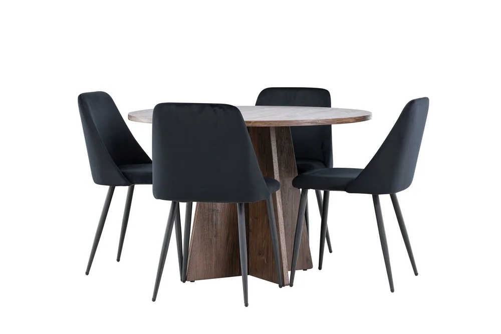 Bootcut Spisegruppe 110 cm Rund med 4 Night stoler v:1658863