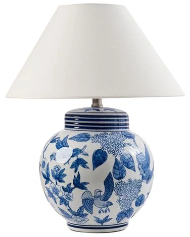 Bordlampe ARUNCA Porselen Hvit/blå v:6761563 Bordlampe ARUNCA Porselen Hvit/blå v:6761563