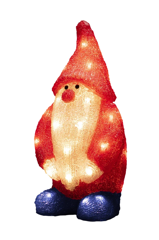 Julemann i akryl, 36 cm, 32 LED-lys – Rød – Belysning | m v:2309816