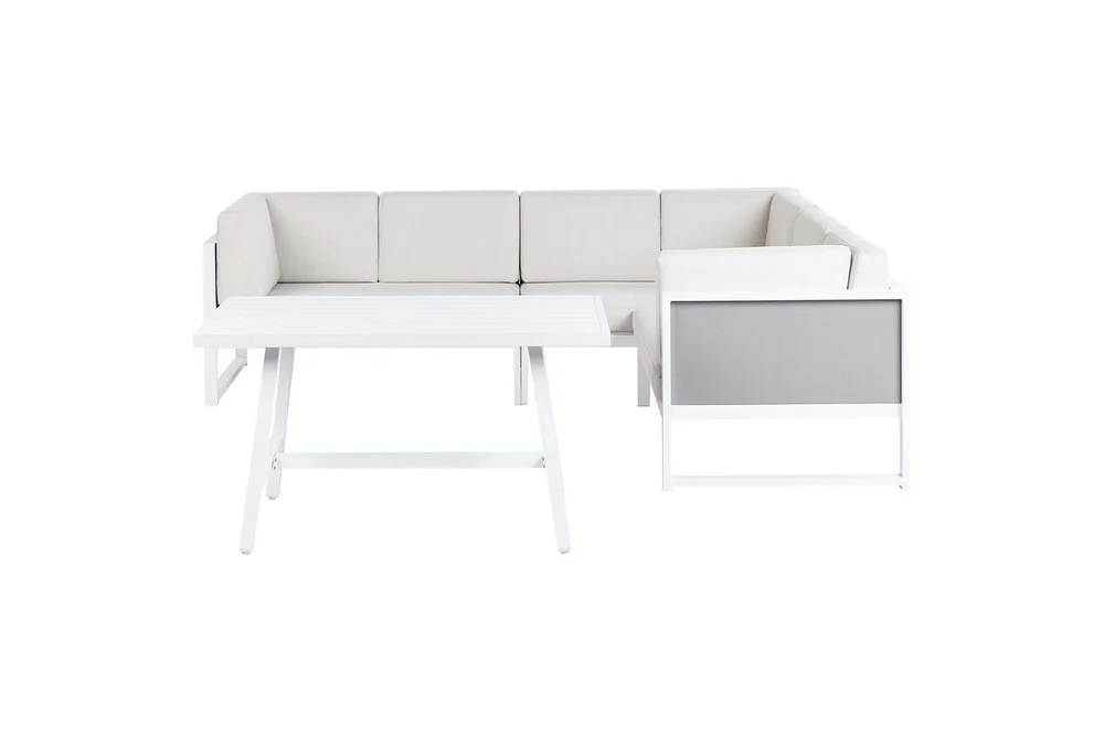 Loungegrupp Beliani Castella/Fratte Grön/vit/grå White||Grey v:7574119