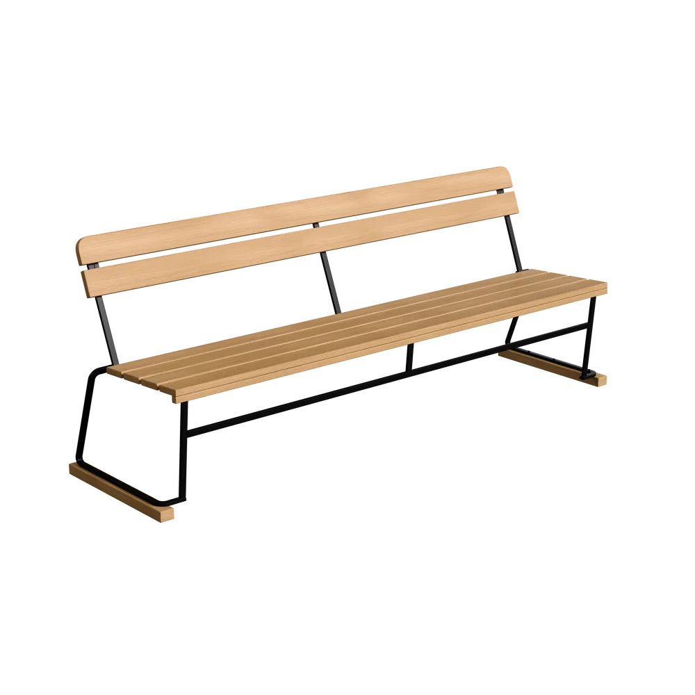Sofa 5 204 cm, Oljet Eik / Sort Stål v:6854981
