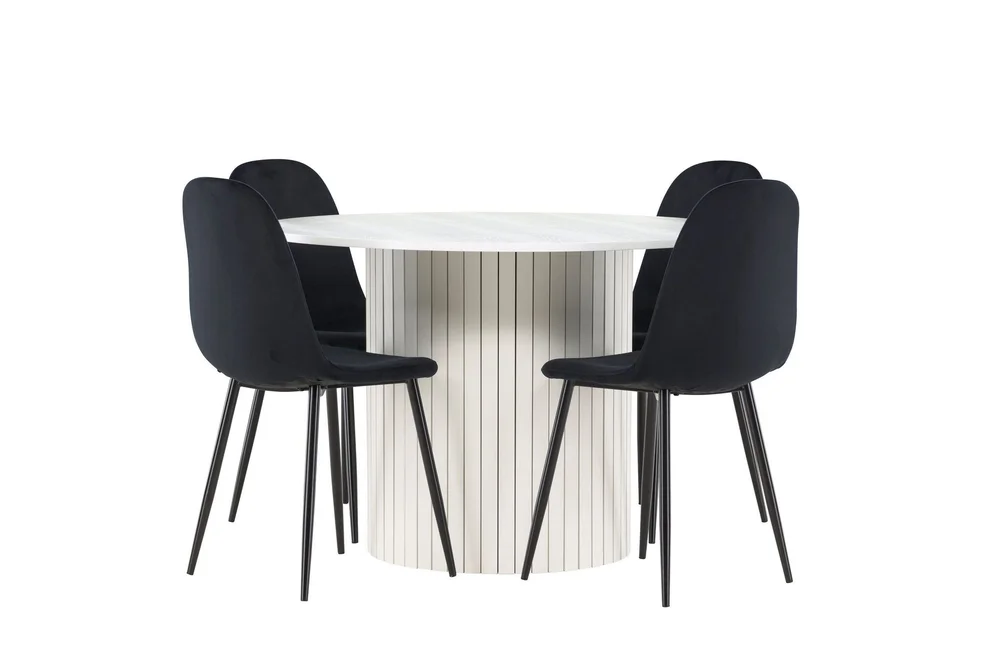Härön Spisegruppe 110 cm Rund med 4 Polar stoler v:5388224