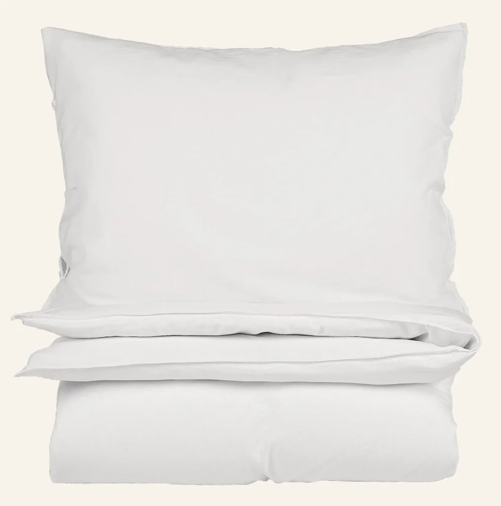 Lin & bomull sengesett hvit - 140x220 cm v:6237705