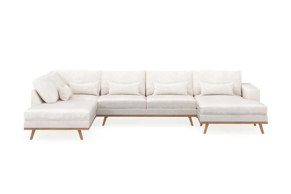Copenhagen 5-seters Venstrevendt U-formet Sofa med Divan og Sjeselong i Bouclé v:1500786 Copenhagen 5-seters Venstrevendt U-formet Sofa med Divan og Sjeselong i Bouclé v:1500786