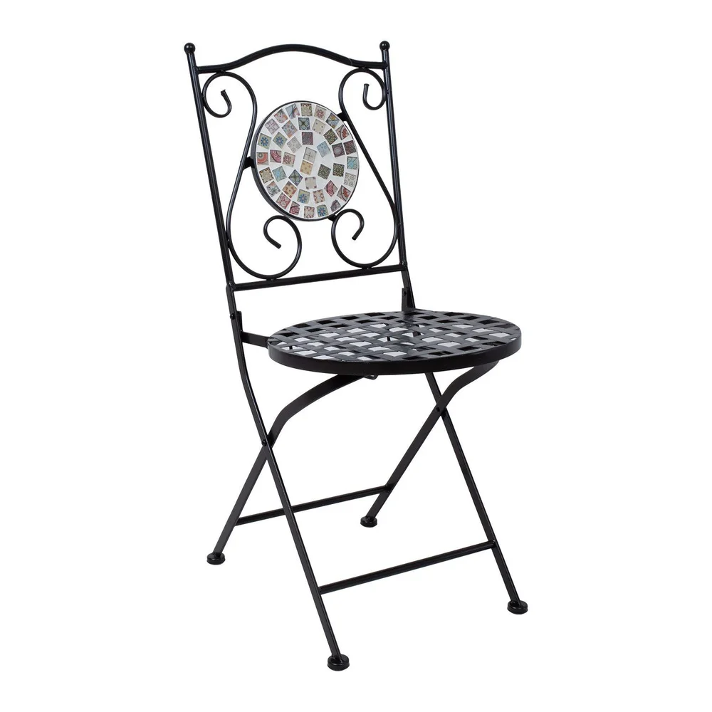 Stol HOME4YOU Checker svart metall v:5381122