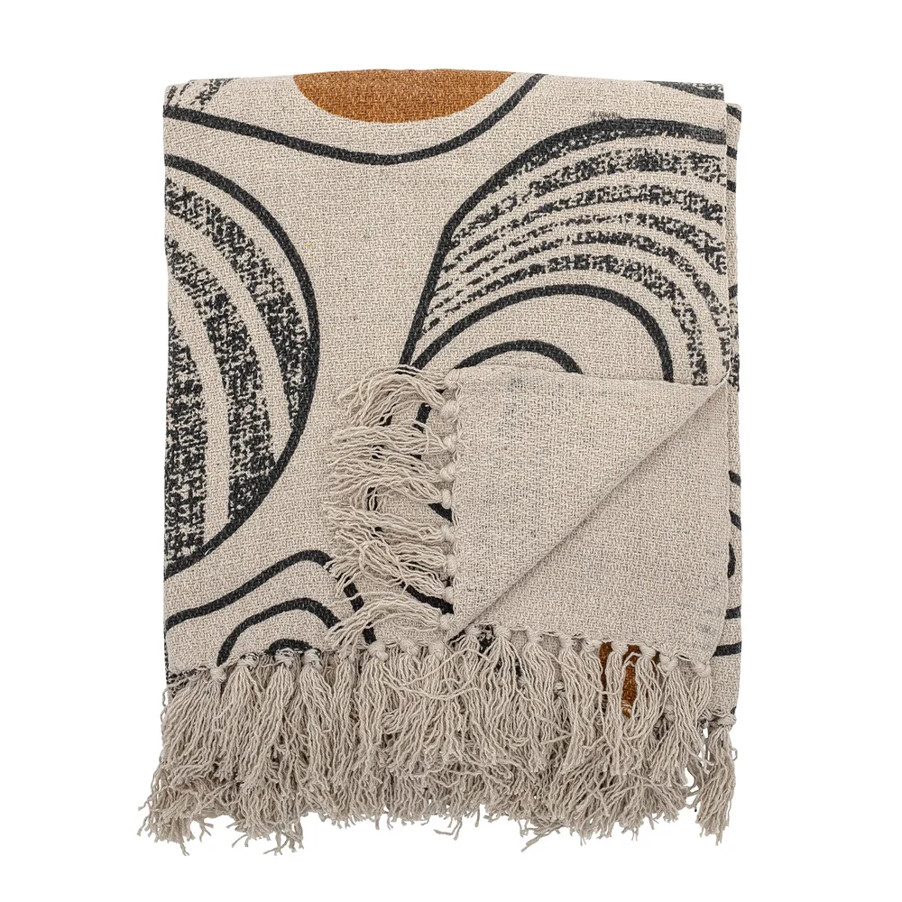 Bloomingville pledd mønstret 130×160 cm v:2283622 Bloomingville pledd mønstret 130×160 cm v:2283622