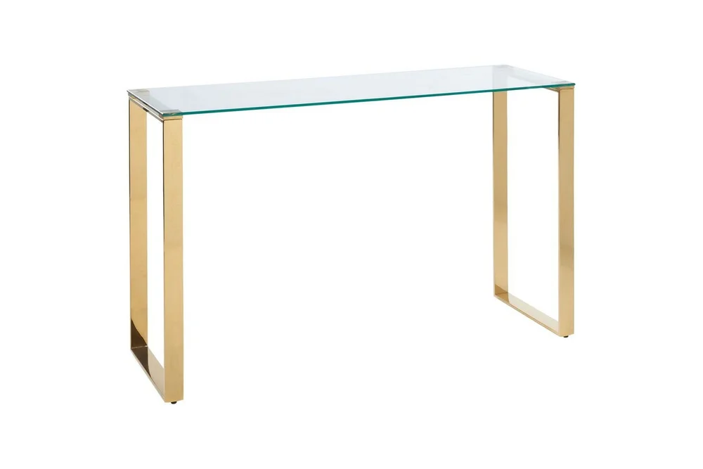 Konsollbord Tilon Transparent, gull v:6271391