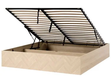 Seng med oppbevaring uten sengegavl ETEL Lysebrun 180 x 200 cm v:4755981