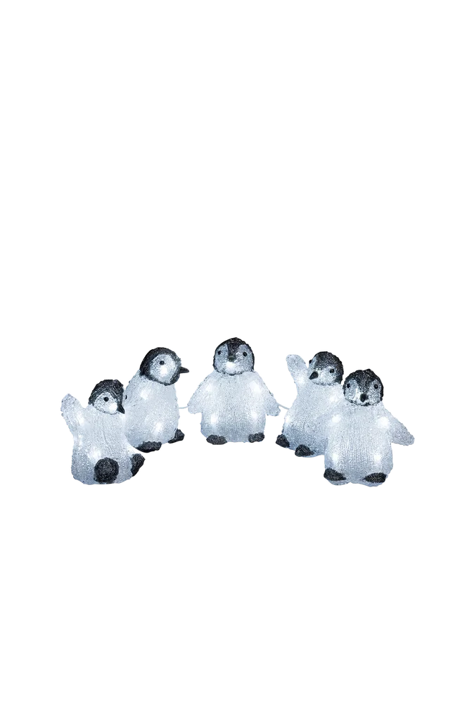 Akrylpingvin, 5 stk./sett, LED – Hvit – Belysning | m v:2246310