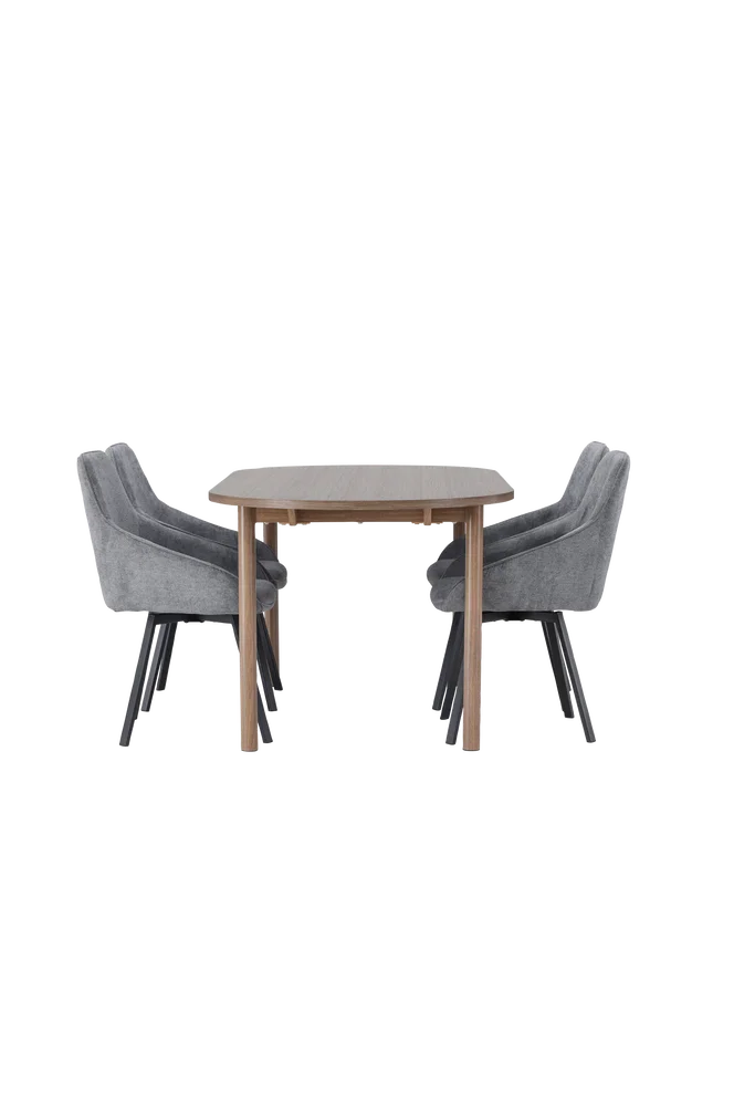 Spisegruppe Andy med 4 stk stoler Rosie – Hvit m v:422132 Spisegruppe Andy med 4 stk stoler Rosie – Hvit m v:422132