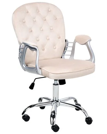 Kontorstol PRINCESS Fløyel Beige v:9947770