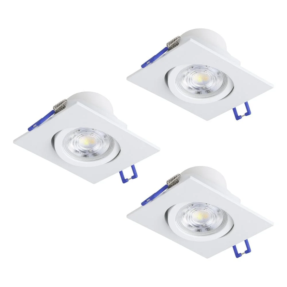 Innfelt lampe Saliceto 88×88 mm 2700K Sett av 3 v:6458972