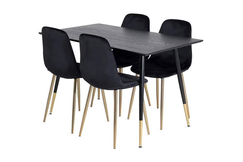 Balisa Spisegruppe 120 cm inkl. 4 Pontus Fløyelsstoler v:6825453 Balisa Spisegruppe 120 cm inkl. 4 Pontus Fløyelsstoler v:6825453