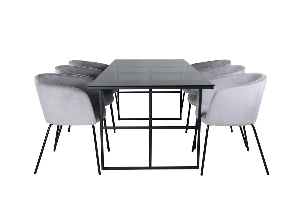 Leif Spisegruppe 200 cm Rektangulær med 6 Berit Stoler v:2707310