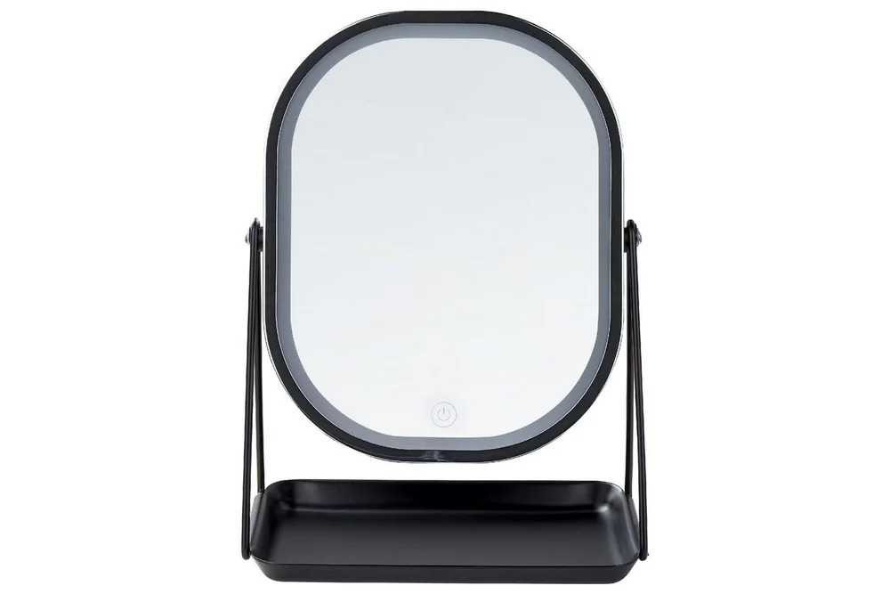 Sminkspegel Beliani Dordogne Guld/svart Silver||Black v:6137088