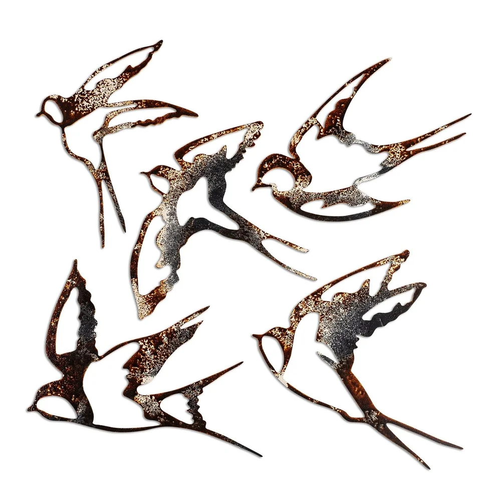 Dekorativt metallveggtilbehør Wallxpert Metal Birds flerfarget v:6382479