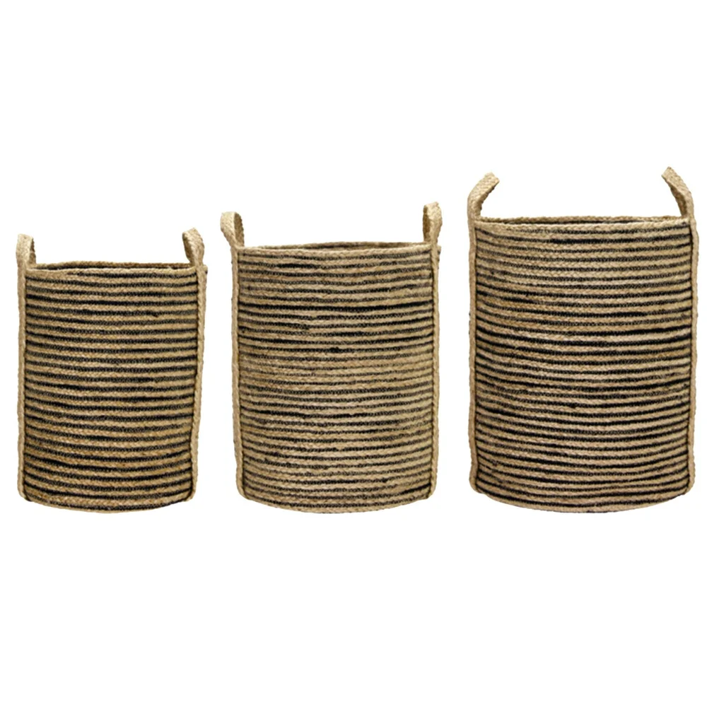 Dungi Oppbevaringskurv 3-pk, Sort/Naturfarget v:5914252
