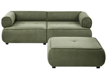 Sofa 3-seter SALLA med fotskammel Grønn v:9382555