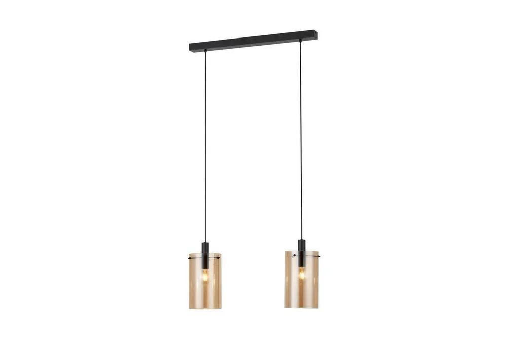 Takpendel Eglo Polverara Svart/Amber 2 Lamper v:2455831