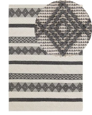 Teppe DAVUTLAR Lys beige 140 x 200 cm Ull v:1464928