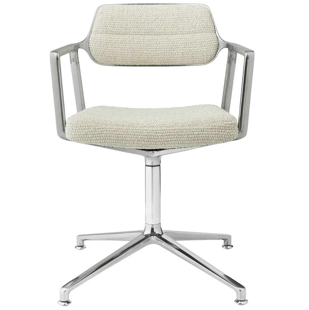 453 Svingstol, Polert Aluminium / Wavy Off-white v:6362175