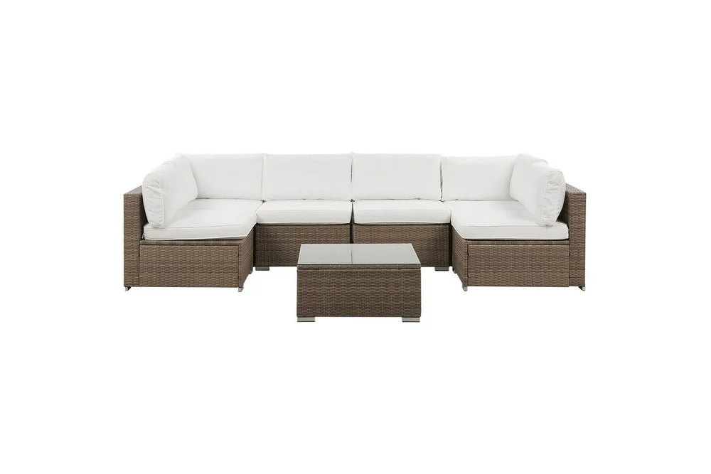Loungegrupp Beliani Belvedere Brown||White v:7162436 Loungegrupp Beliani Belvedere Brown||White v:7162436