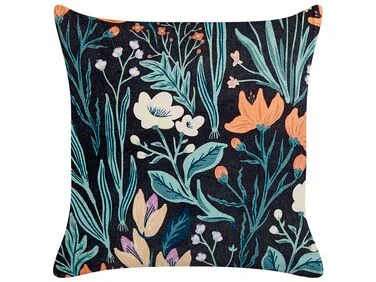 Pyntepute OSMUNDA 45 x 45 cm Fløyel Svart Blomstermønster v:2748098 Pyntepute OSMUNDA 45 x 45 cm Fløyel Svart Blomstermønster v:2748098