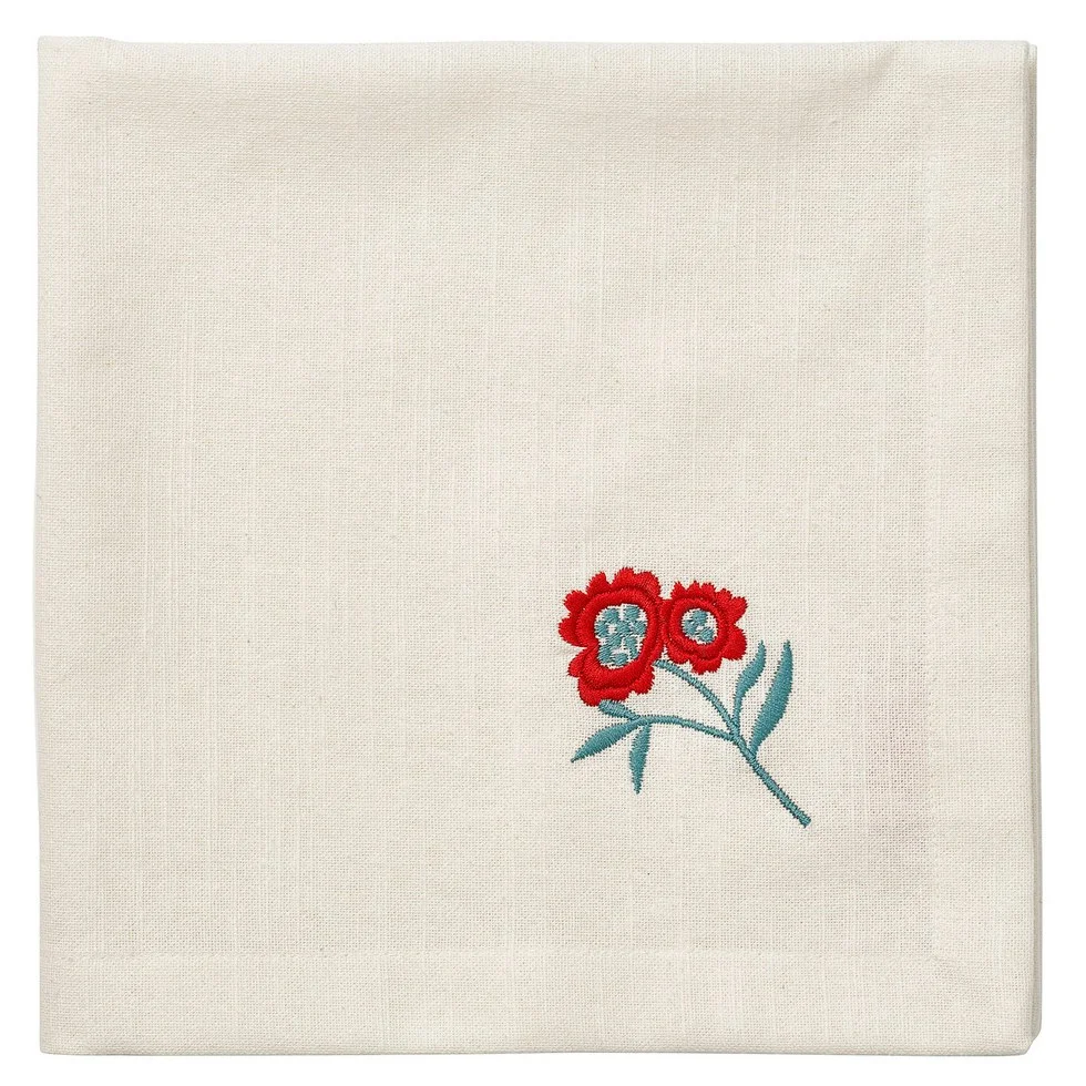 Cottage Flower Linservietter 45×45 cm 4-pk, Rød v:1237360 Cottage Flower Linservietter 45×45 cm 4-pk, Rød v:1237360