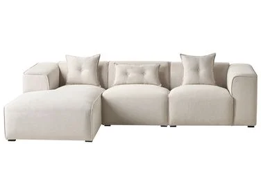 Hjørnesofa 3-seter DOLVA Lys beige Høyrevendt v:9923963 Hjørnesofa 3-seter DOLVA Lys beige Høyrevendt v:9923963