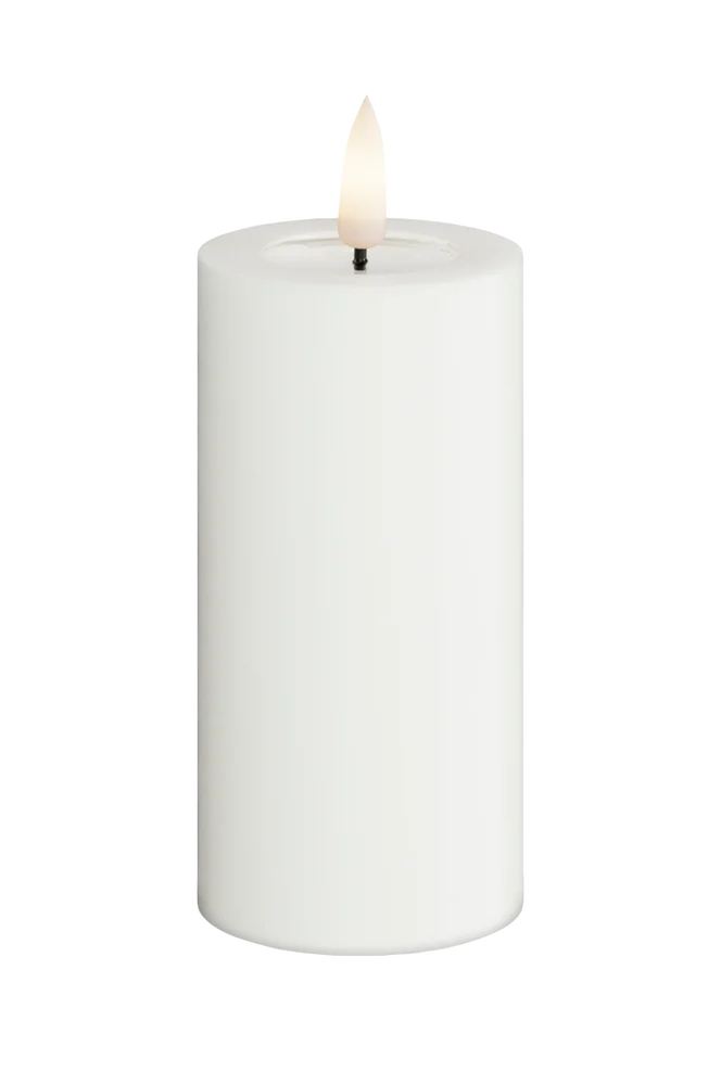 LED-søylelys 5x10 cm - Hvit - Dekor | m v:2342752