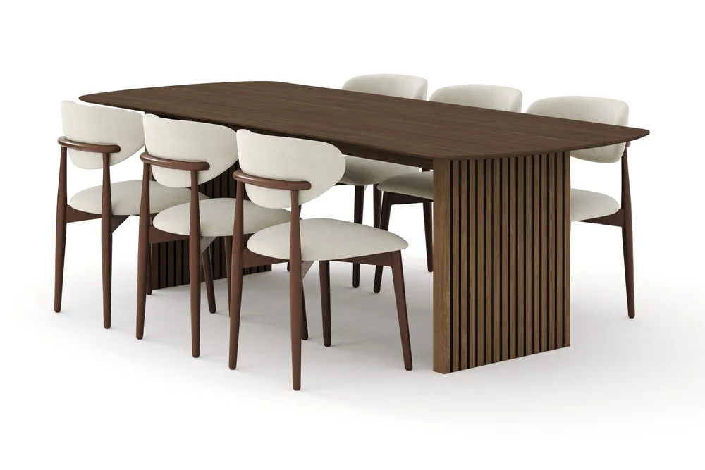 Richeto Spisegruppe 240 cm Røkt eik med 6 Molly Spisestoler v:6139545