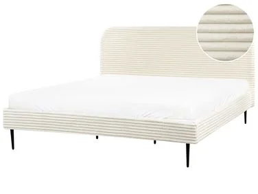 Seng Kordfløyel FLAYAT 180 x 200 cm Off white v:6088126 Seng Kordfløyel FLAYAT 180 x 200 cm Off white v:6088126