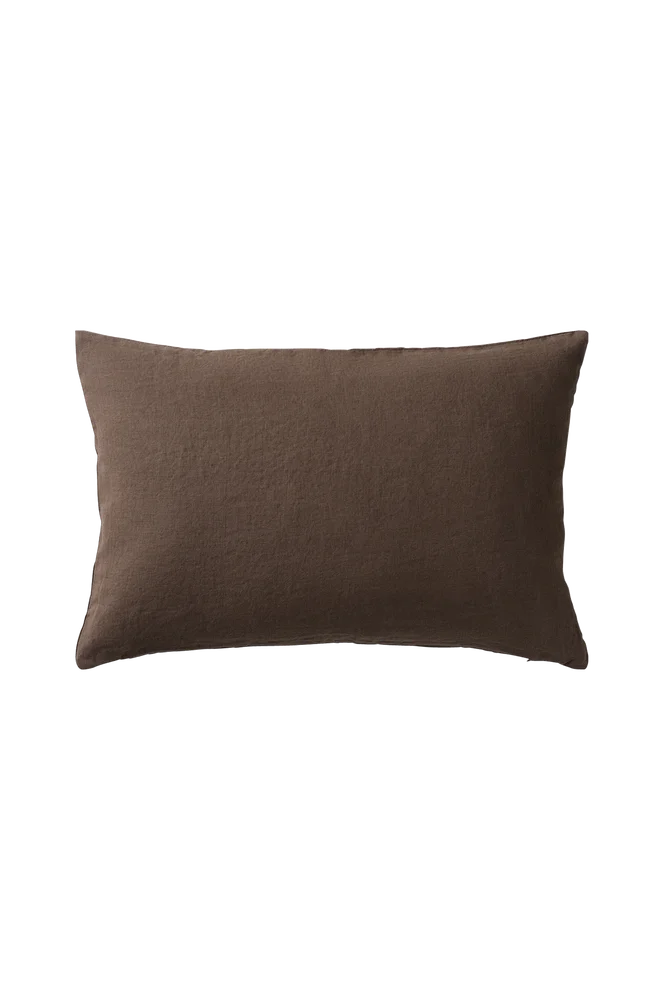Putetrekk Candice Zip i vasket lin 40x60 cm - Brun - Tekstiler | m v:9408925