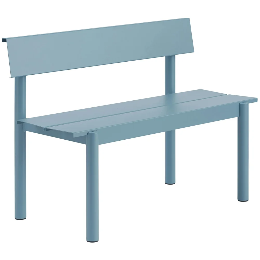 Linear Benk Med Ryggstøtte 110 cm, Pale Blue v:1020904 Linear Benk Med Ryggstøtte 110 cm, Pale Blue v:1020904