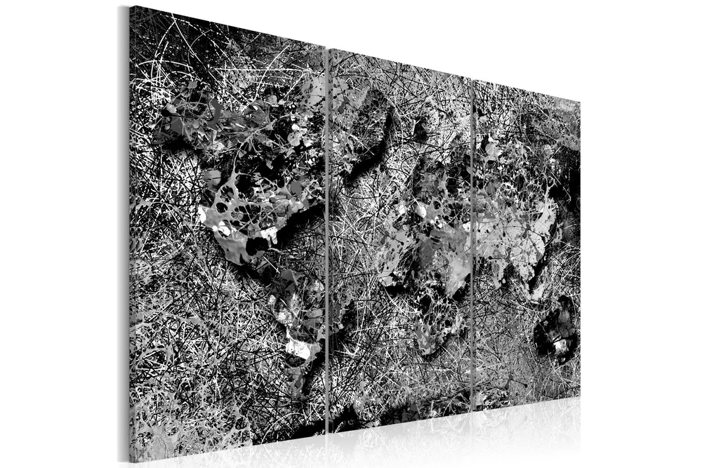 Bilde World Map Grey Thread 90x60 v:9552181