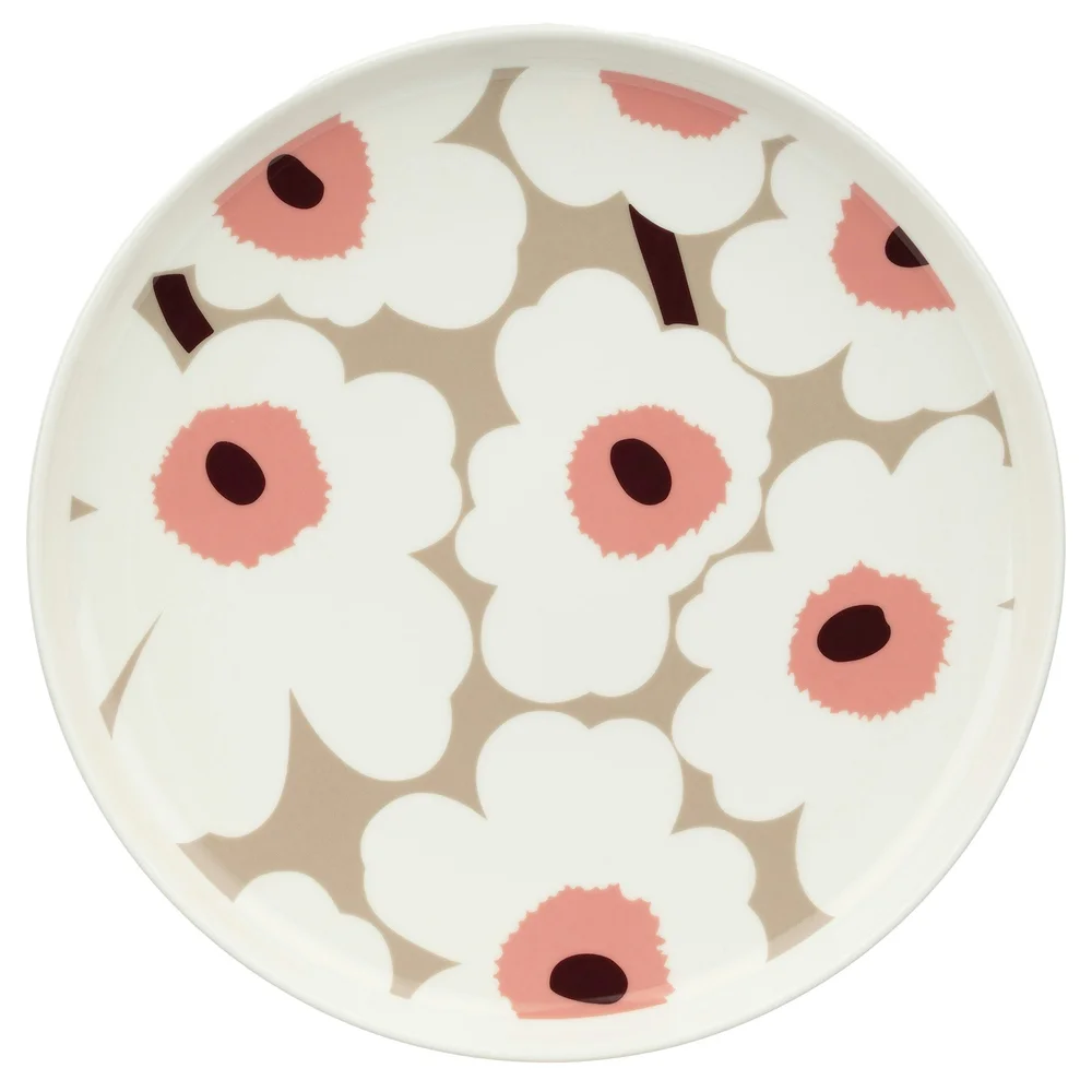 Oiva/Unikko Tallerken Ø25 cm, Powder / Dark Wine / Clay v:6402877 Oiva/Unikko Tallerken Ø25 cm, Powder / Dark Wine / Clay v:6402877