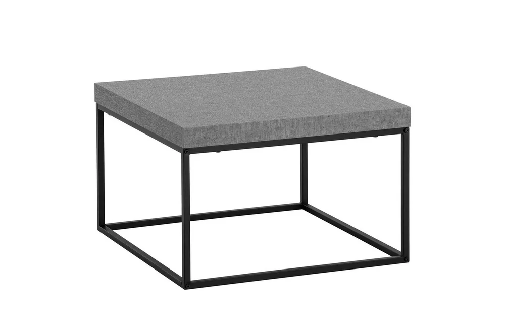 Sofabord Wohnling kvadrat 60 cm steinoptikk stil, klassisk metallramme, moderne utseende Grå v:1082282