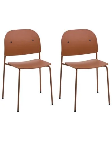 Sett med 2 spisestoler WINDUST Metall Oransje v:6177310