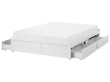 Seng med oppbevaringsskuffer uten sengegavl BRUX Hvit 180 x 200 cm v:9282668