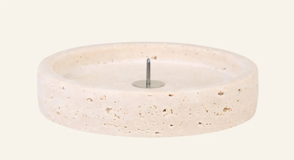 Lysholder beige - ø10x2 cm v:6980438