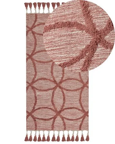 Teppe KIRSEHIR Rød 80 x 150 cm Bomull v:1150154