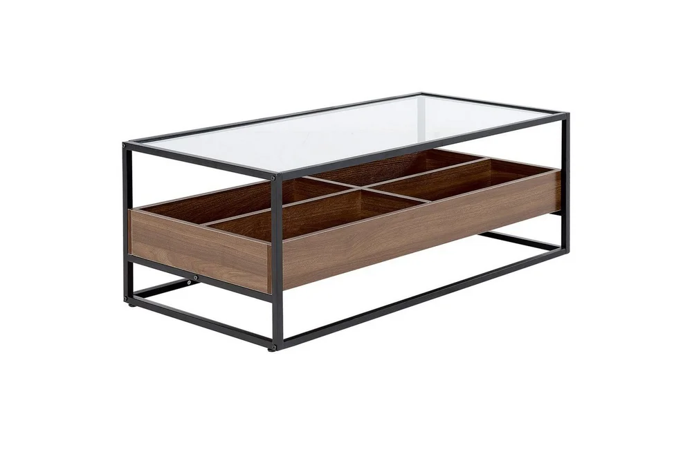 Soffbord Beliani Waco Black||Dark wood v:2976404