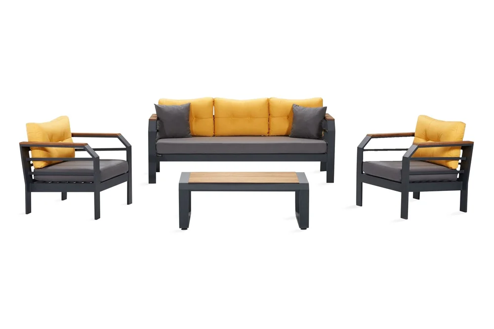 Lassento Cafésett 197 cm + 3-seters Sofa + 2 Lenestoler v:8262053 Lassento Cafésett 197 cm + 3-seters Sofa + 2 Lenestoler v:8262053