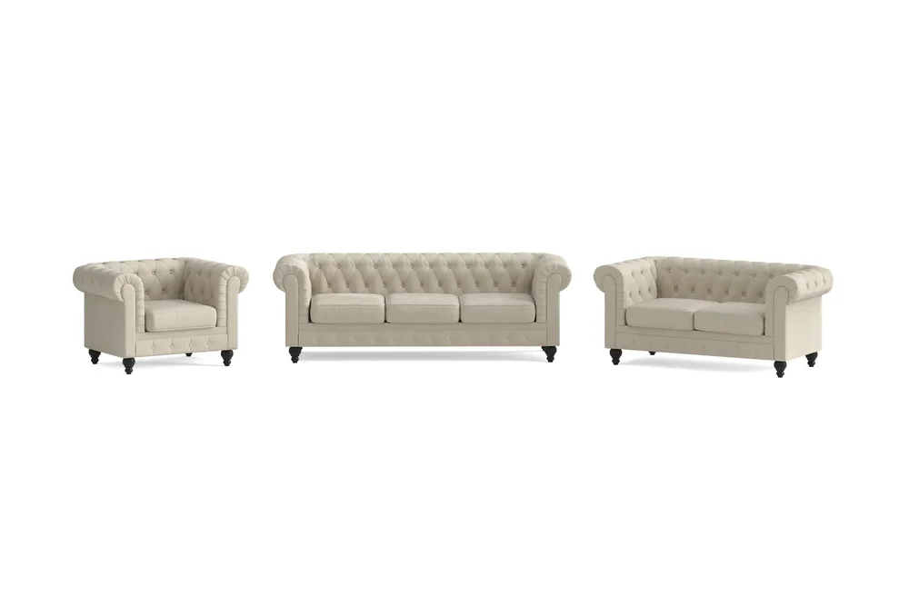 Chesterfield Lyx Sofagruppe 3-seter+2-seter+Lenestol v:8036280 Chesterfield Lyx Sofagruppe 3-seter+2-seter+Lenestol v:8036280